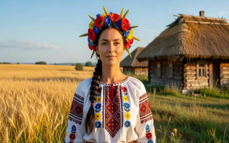 Scène familiale ukrainienne illustrant l'importance des liens familiaux dans la mentalité ukrainienne