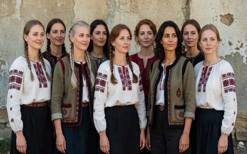 Diversité des couleurs d'yeux chez les femmes slaves : bleu, gris, vert et noisette